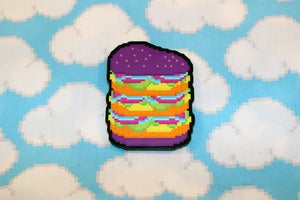 Image of 2" triple stack neon burger pin