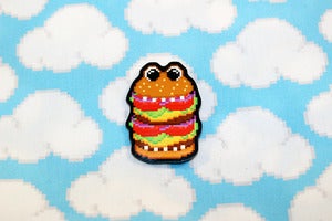 Image of 1.5" burger guy pin