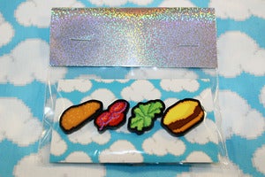 Image of burger pin set