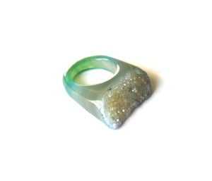 Image of Sage Raw Druzy Ring (v2)