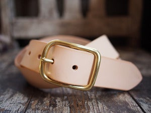 Image of Natural vegetable tanned leather belt