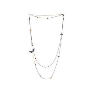 Image of Double-Up Moth Necklace Black