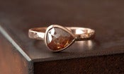 Image of Natural Red Rose Cut Diamond Ring in 14kt Rose Gold