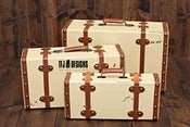 Image of Cream Distressed Suitcase - 3 Sizes - Vintage Style - Photography Prop