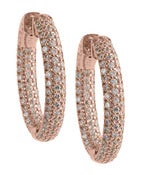 Image of Kara Ackerman <i>Talulah <i/> Small Vermeil Micro Pave Set Hoops in Rose