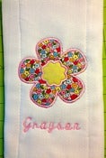Image of Flower Applique Burp Cloth