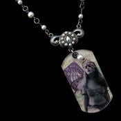 Image of "Imagine" Original Dog Tag Collage Necklace