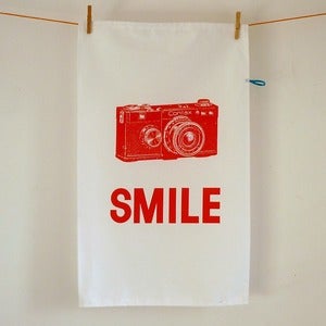 Image of Smile for the Camera tea towel