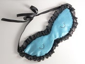 Image of Feline - Retro Kitty silk Blindfold in Teal- Sublime