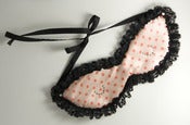 Image of Apricot and spots Retro Kitty silk Blindfold - Playful