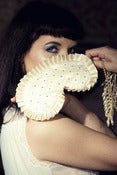 Image of Ambroise - Ivory silk sleepmask with cream ribbon and swarovski 