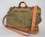 Image of Vintage BELL SYSTEM Canvas & Leather Linemans Tool Bag