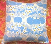 Image of 1970s Apple And Flower Fabric Cushion Cover