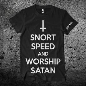 Image of Snort Speed and Worship Satan T-Shirt