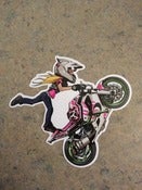 Image of J20 Cartoons Combat Barbie Wheelie Sticker