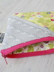 Image of Rain + Floral square zipped pouch