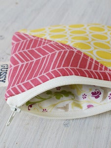 Image of Ovals + Chevron square zipped pouch