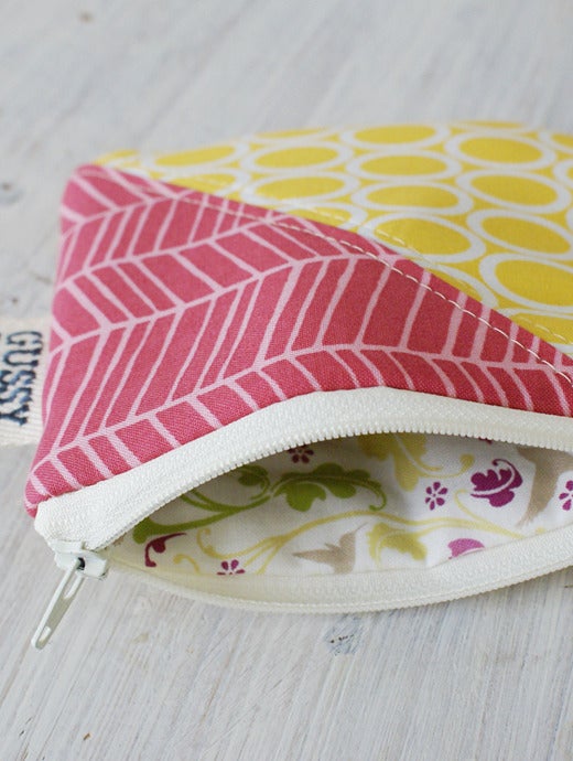 Ovals + Chevron square zipped pouch Image of Ovals + Chevron square zipped pouch