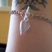 Image of Spotty Heart Charm Toggle Bracelet