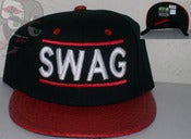 Image of Swag DMC Croc Skin Black/Red Snapback Hat Cap