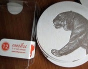 Image of animal letterpress coasters