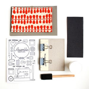 Image of Assemble Crafting Kit: Hardcover Bookbinding in Orange Bean Natural Lokta