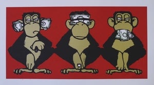 Image of "3 Monkeys" ltd. edition screen print by Mau Mau