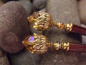 Image of Topaz Plumage Hairsticks | Vintage Swarovski Crystals, Ornate Goldplated Accents