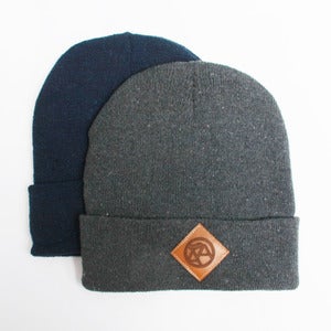 Image of Leather patch beanie