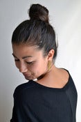 Image of 'naname' brass earrings rectangle