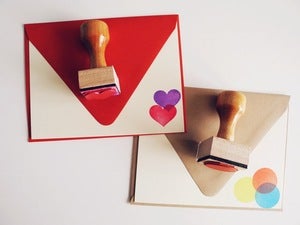 Image of Circle or Heart Rubber Stamp