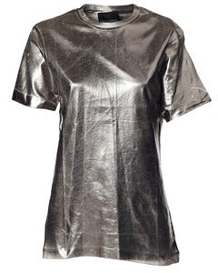 Image of Cynthia Rowley > Silver Metallic Tee