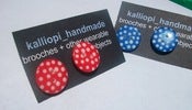 Image of Red polka dot stud EARRINGS 