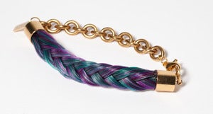Image of Hand Dyed & Braided Horsehair Chain Bracelet