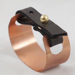 Image of Copper and Leather Cuff Bracelet