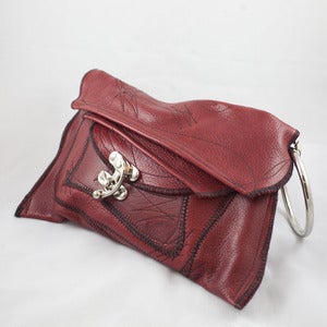 Image of Red Leather Wristlet/Clutch by H(om)e