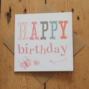 Image of Carnival Kids - Pink Text Birthday Card