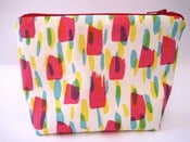Image of Printed make-up pouch in hot pink/yellow/turquoise