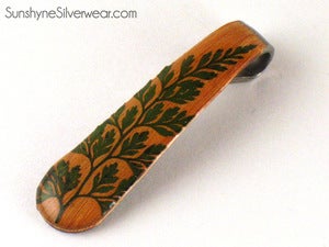 Image of Spoon Handle Pendant: Woodland with Green Fern