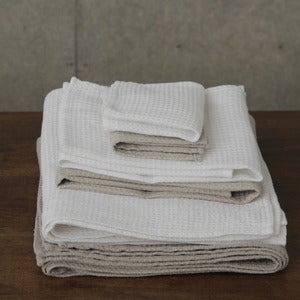 Image of Linen Waffle Towels: White