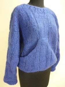 Image of electric blue slouch pocket mohair sweater