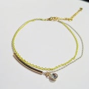 Image of Shiny Drop Tube & Gem Anklet