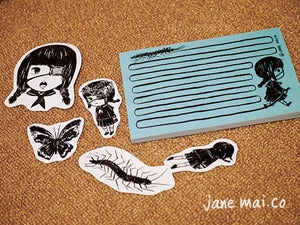Image of janey & pet centipede-chan set