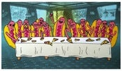Image of Last Supper Hot Dog Magnet 