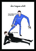 Image of The football player trying to kill the little boy