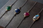Image of Asymmetrical Gemstone Necklace - mixed metal