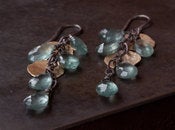 Image of Moss Aquamarine Cascade Petal Earrings