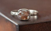 Image of Natural Red Rose Cut Diamond Ring in 14kt White Gold