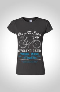 Image of Out Of The Saddle - Signature Downing Womens Cycling T-Shirt