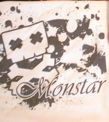 Image of Monstar Clothing Skully Splatter white shirt S/M/L ** $5 shirt sale**